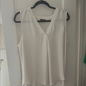 Ann Taylor Cream Sleeveless Blouse